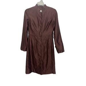 Vtg Y2K Max Azria Collection 100% Silk Mandarin Collar Pleated Coat 6
